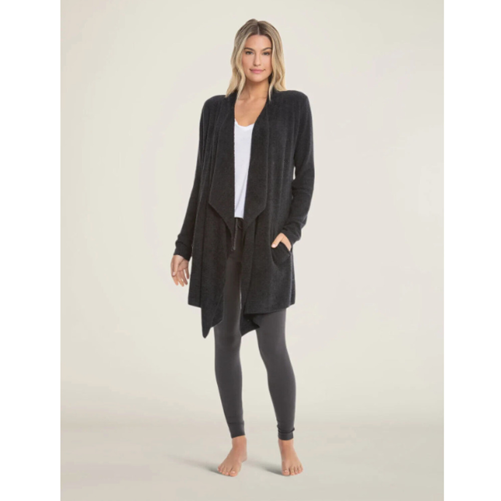 BAREFOOT DREAMS Bamboo Lite‎ Calypso Wrap Cardigan Sweater 436 Charcoal S/M
